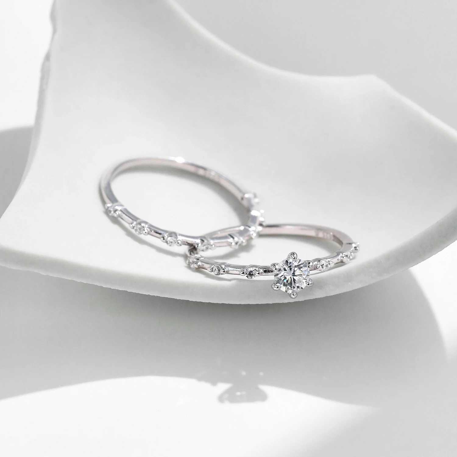 MODIAN D Color Moissanite Wedding Band 925 Sterling Silver Eternity Rings Lab Diamond Stackable Exquisite Jewelry For Women Gift XJ250606