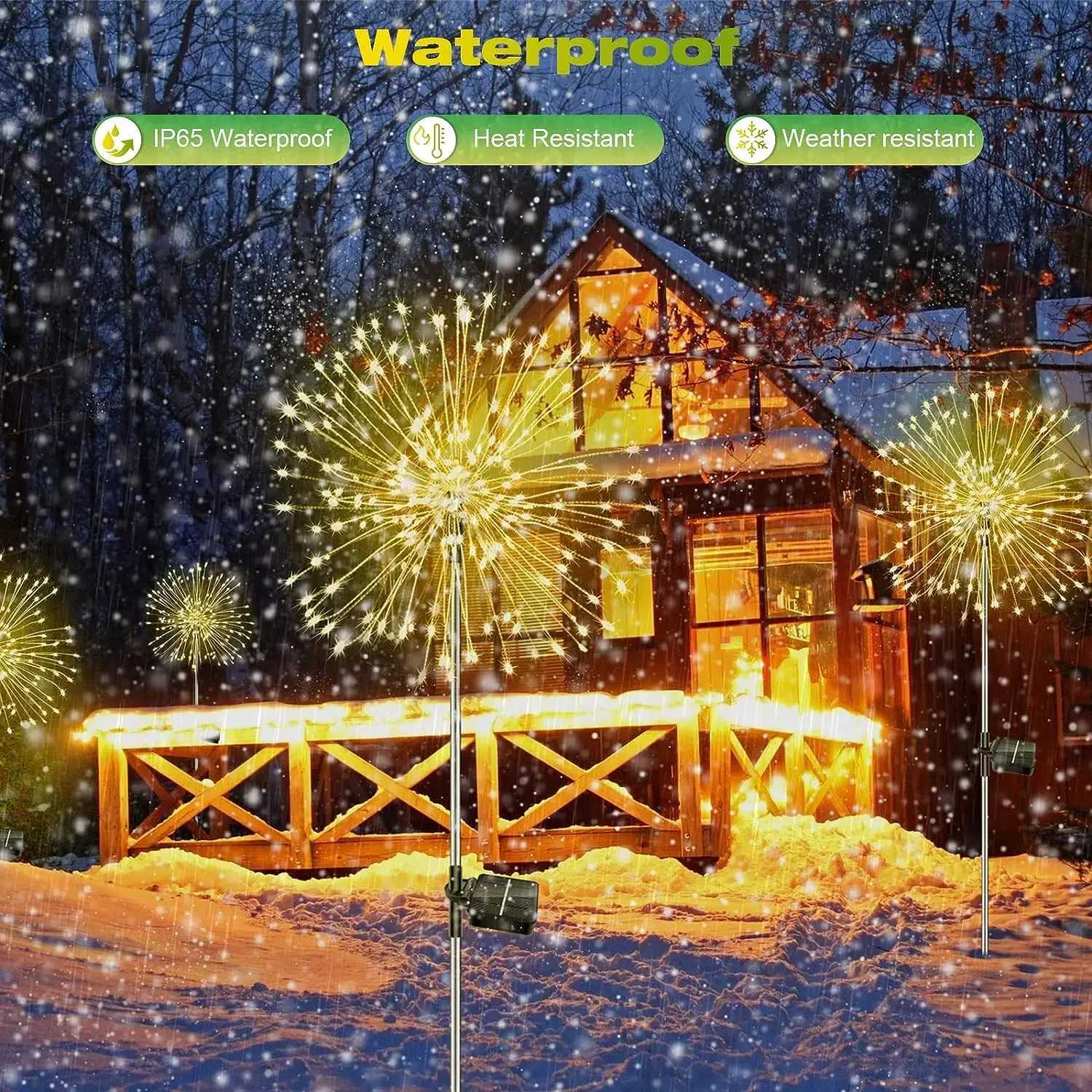 LED Solar Firework Lights Garden Decoration Fairy Lights Waterproof Outdoor Dandelion Lawn Lamp for Garden Landscape Lawn Decor XJ250606