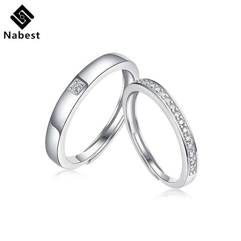 Nabest Women Men s925 Silver Moissanite Diamond Finger Rings Couples Rings for Weddings and Engagement GRA Certificate Jewelry W250606