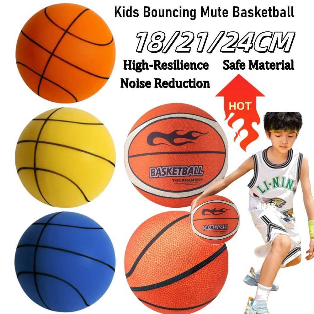 18/21/24cm Kids Silent Basketball Indoor Air Bounce Basketball High Quality Soft Squeezable Mute Bouncing Ball for Indoor SportsXJ250606