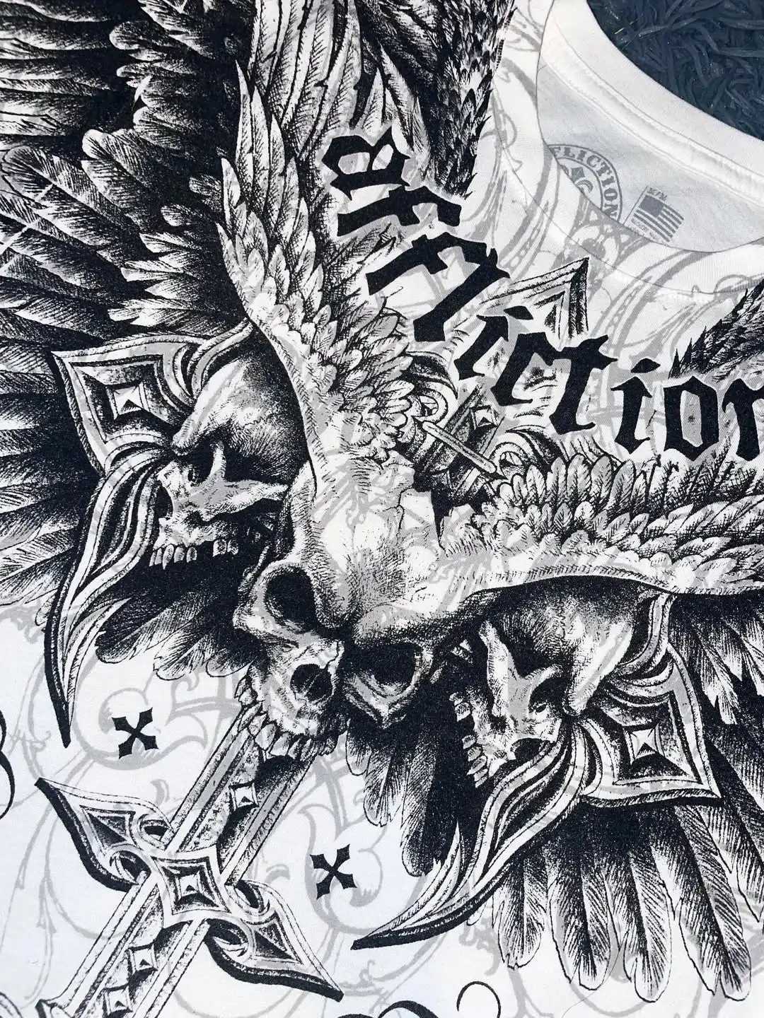 Harajuku New Style Unique Mutated Gothic Theme Trendy Brand Letter Printed T-shirt Men Casual Loose Comfortable Mens Clothing W250607