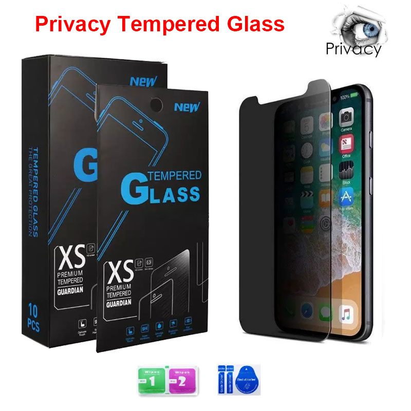 A Quality Privacy Tempered Glass For Iphone 16 15 Plus 14 Pro Max 13 12 Mini 11 Pro XR XS MAX X 8 7 6s Samsung A16 A26 S24FE Anti-Spy Screen Protector with Retail Box