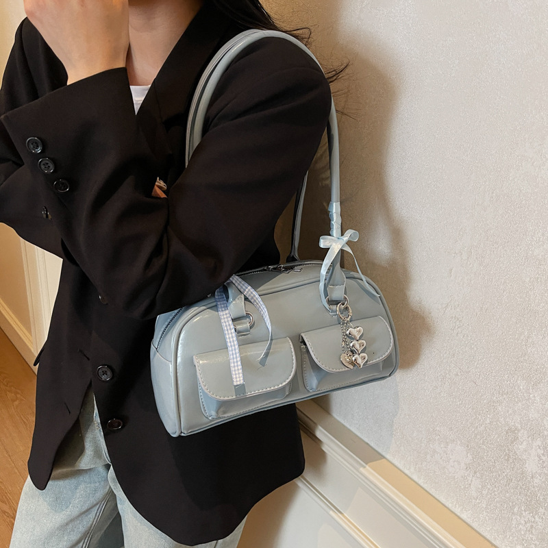 designer High-End Commuter Tote Bag 2025 Spring Summer Large Capacity Shoulder Underarm Bag Versatile Double Pocket Boston Bag