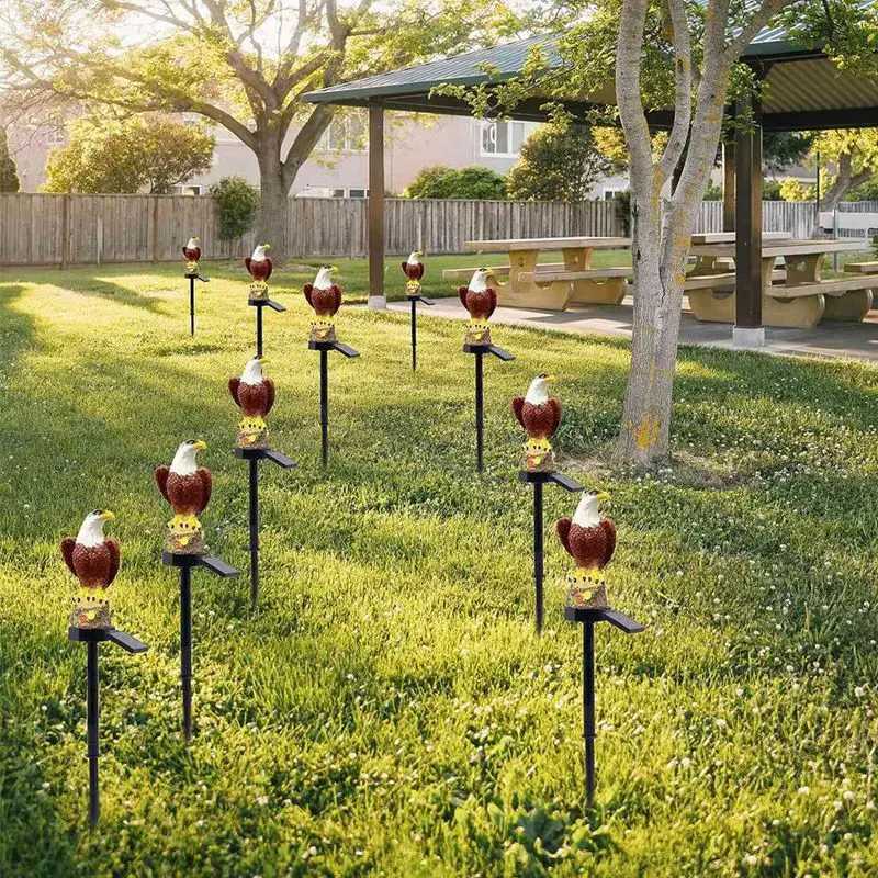 1Pack Solar Garden Lights Outdoor Eagle Solar Garden Stake Light Waterproof LED Light For Garden Patio Lawn Walkway Decoration XJ250606
