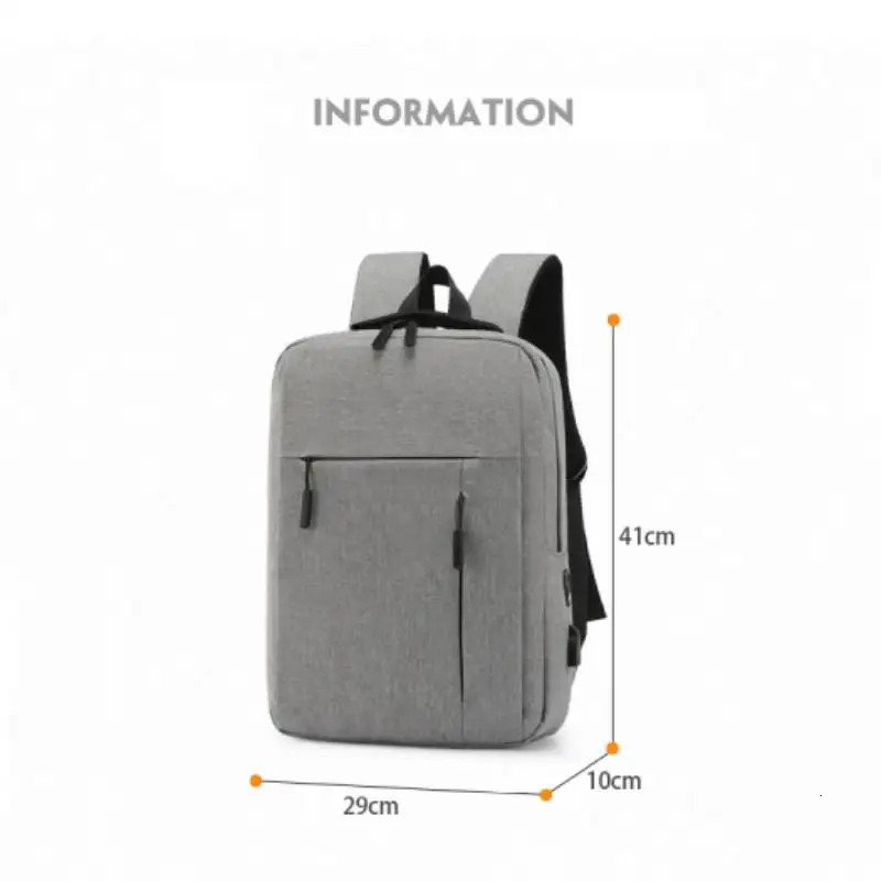 Unisex Business Casual Laptop Backpack with USB Interface Nylon Material Double Shoulder Backpack Lightweight Backpack 250605