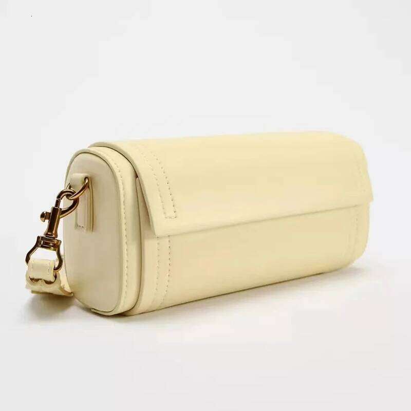 Wide Strap Women's Vintage Crossbody Bag Summer Tote Ladies Handbags One Shoulder Armpit Small Cylinder Bags For Femele