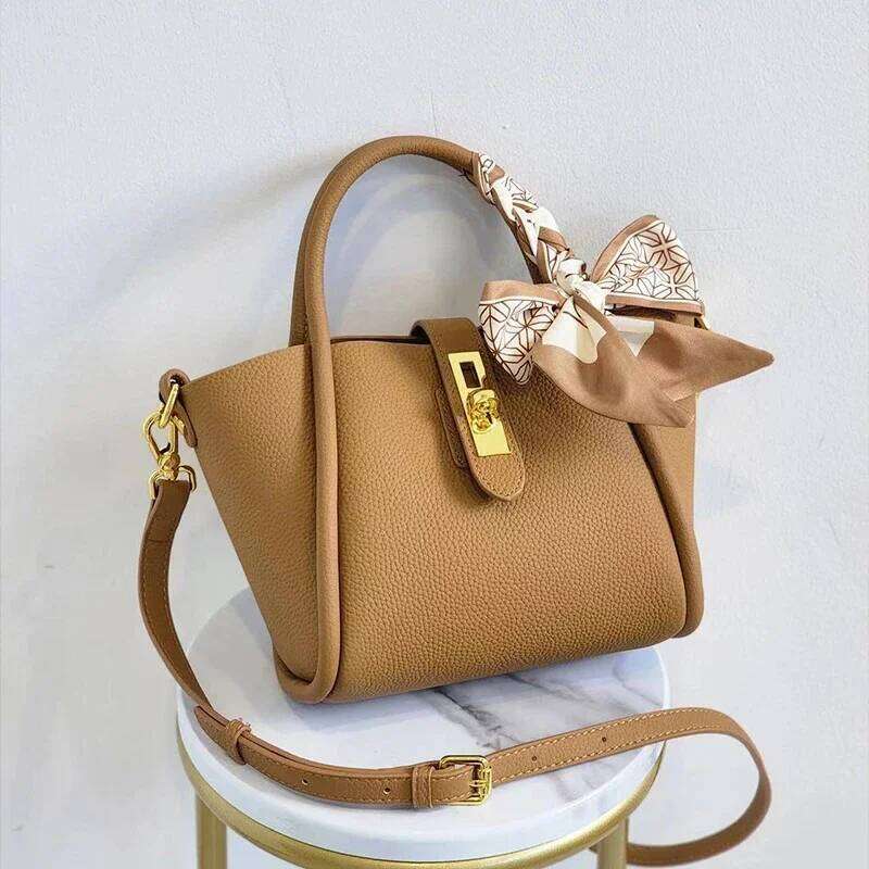 Women's Cowhide Genuine Leather Shoulder Bag High Quality Designer Handbags Ladies Fashion Tote Crossbody Bags For Female 2025/06/06