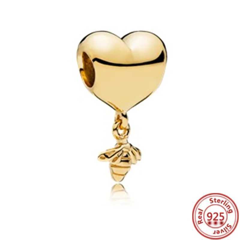 Sparkling 925 Sterling Silver Golden Series Charm Bead Fit Original Pantaro Bracelet Necklace DIY Fashion Women Jewelry XJ250607