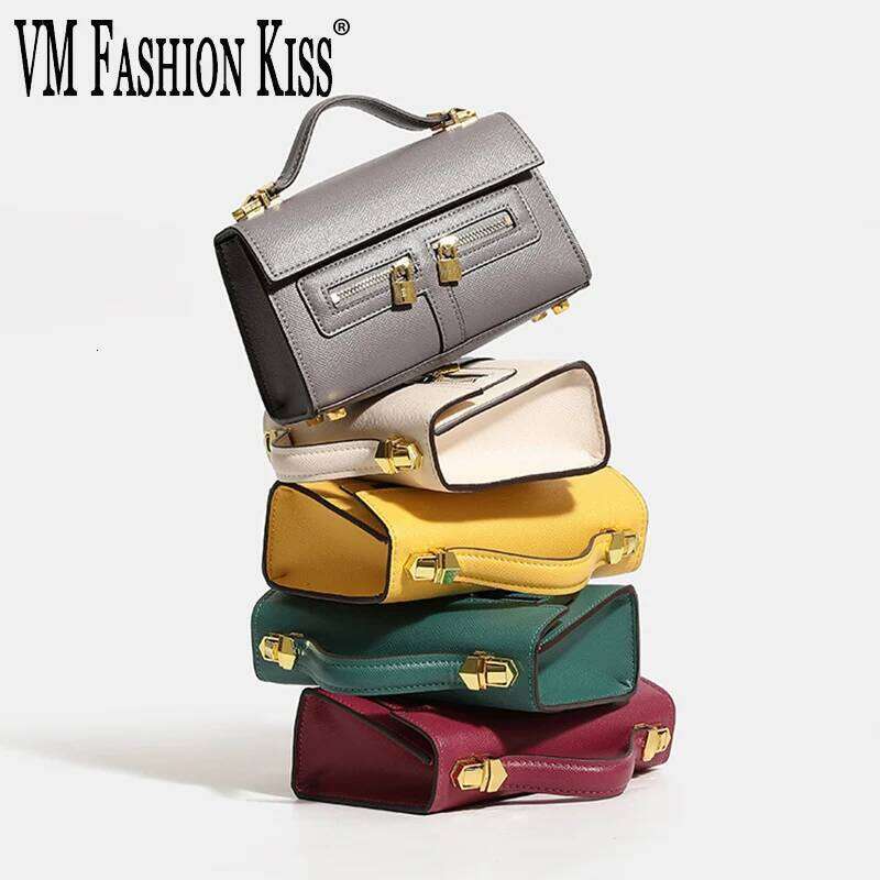 VM FASHION KISS 2025 Fashion Elegant Shoulder PU Leather Small Square High Quality Top Handle Bag Bags For Woman