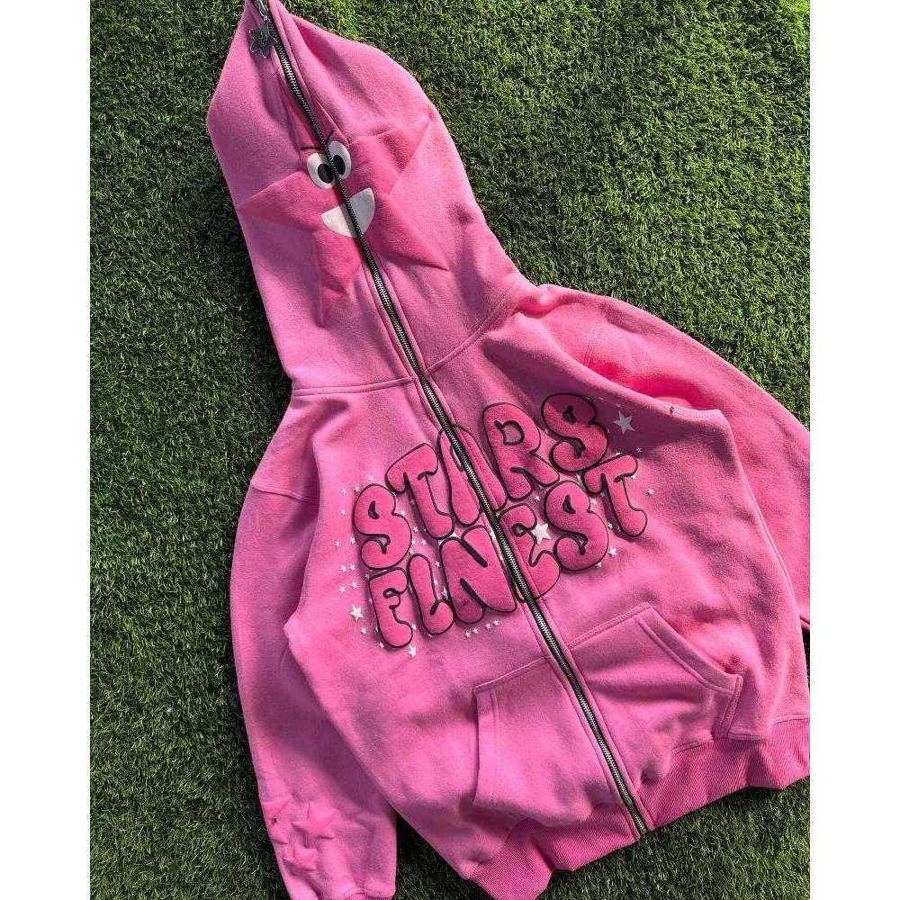 Y2K Street New Fashion Oversized Foam Letter Printed Zipper Cardigan Women Haruku Retro Gothic College Casual Joker Sweatshirt