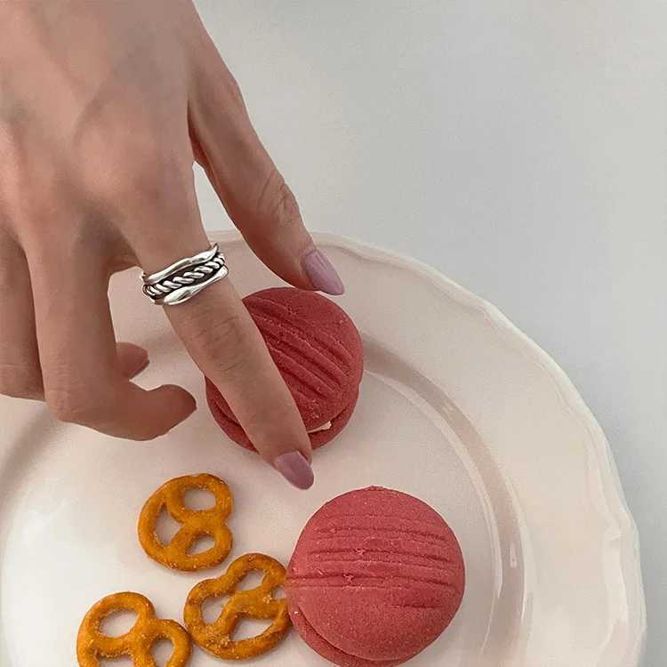 New in 925 Sterling Silver Weave Adjustable Rings For Women Wedding Engagement Luxury Jewelry AccESSories Moneys 925XJ250606