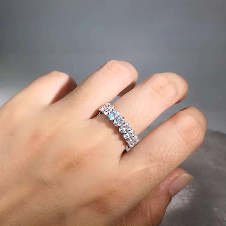 2023 Love Promise Ring 10K Oval Moissanite Diamond Ring Simple Minimalist Gold Finger Ring