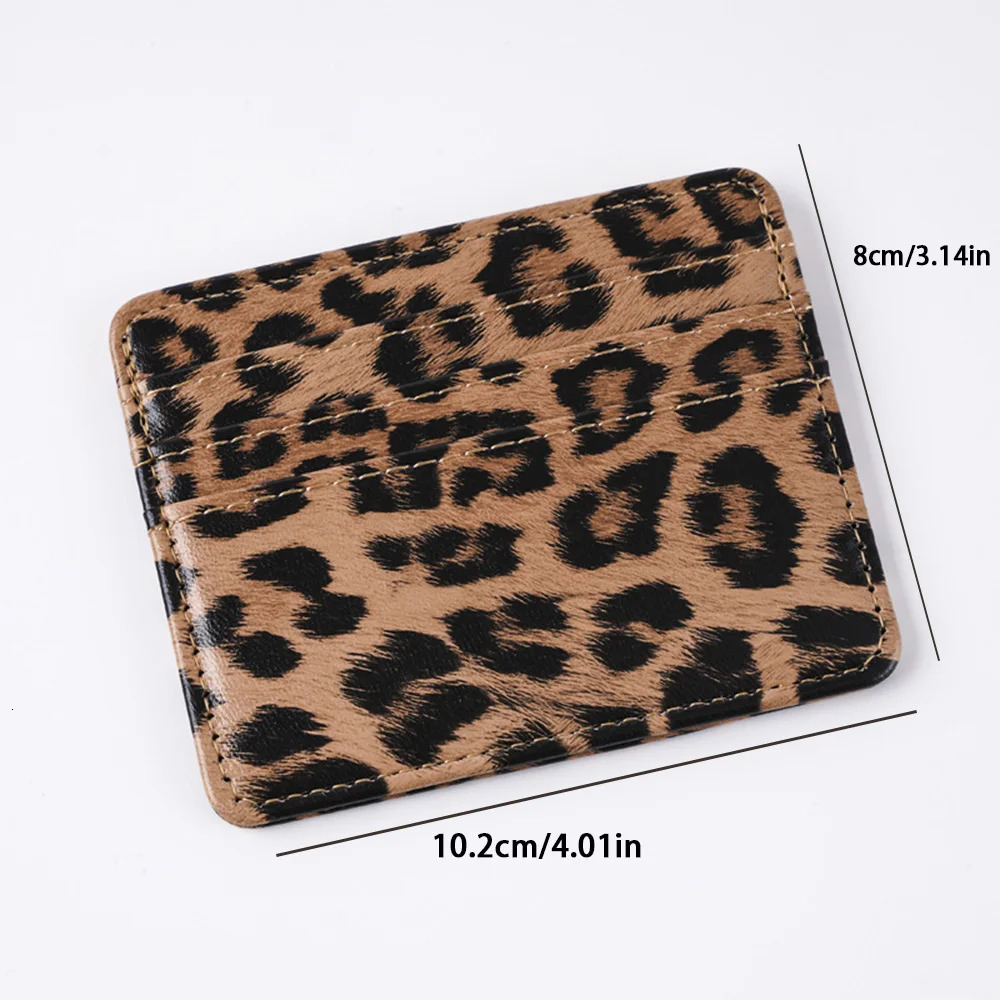 Leopard print folding PU leather card case ID card case creative bank card case bus card holder lightweight card holder A-DH 250605