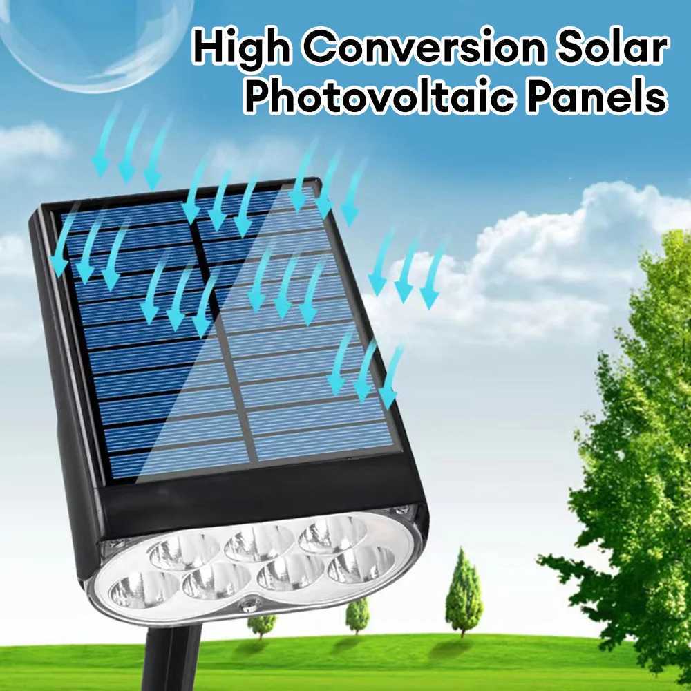 1Pcs Solar Powered 7LED Lamp Adjustable Solar Spotlight In-Ground IP65 Waterproof Landscape Wall Light Outdoor Garden Lighting W250607
