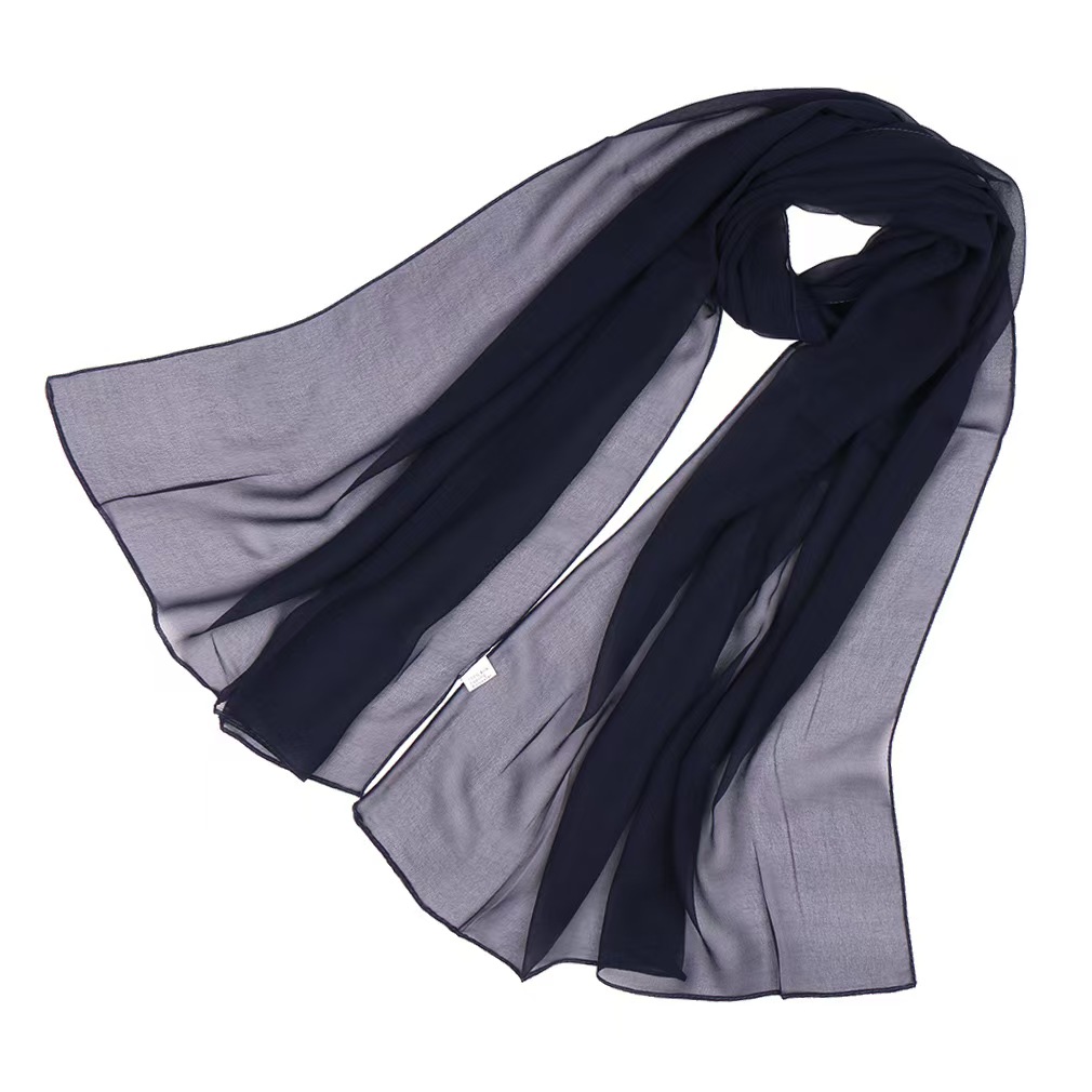 T903 Spring and Summer solid color scarf drape soft Georgette long chiffon scarf female