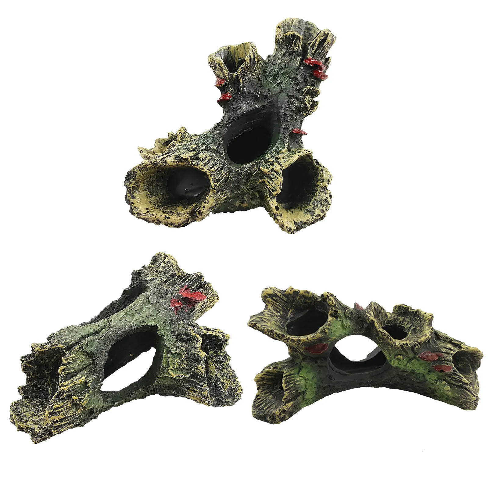 Artificial Landscape Ornament Multifunction Aquarium Hollow Log Decor Non-toxic Resin Fish Hiding Cave for Fish Tank Aquarium 250604