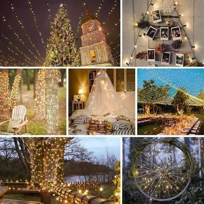 Solar String Light Fairy Garden Waterproof Outdoor Lamp 6V Garland For Christmas Xmas Holiday Party Home Decoration W250607