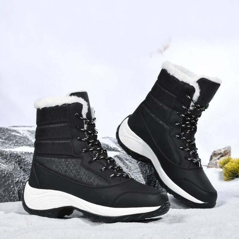 Ddmyoutdoor Winter Women S Casual Snow Outdoor Comfortable Warm Plush Cotton Anti Slip Thick Soled Ankle Boots Shoes For Outdoor Shoes