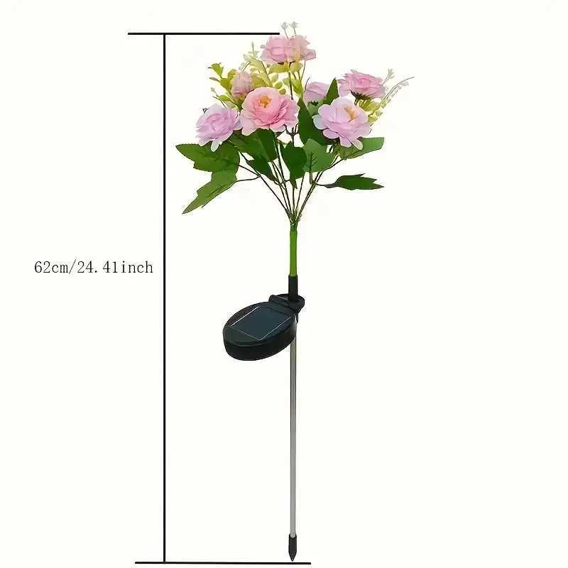 Solar LED Lights Hibiscus Flower Lawn Lamp IP65 Outdoor Waterproof For Yard Patio Garden Decoration Flower Holiday Party Lantern XJ250606