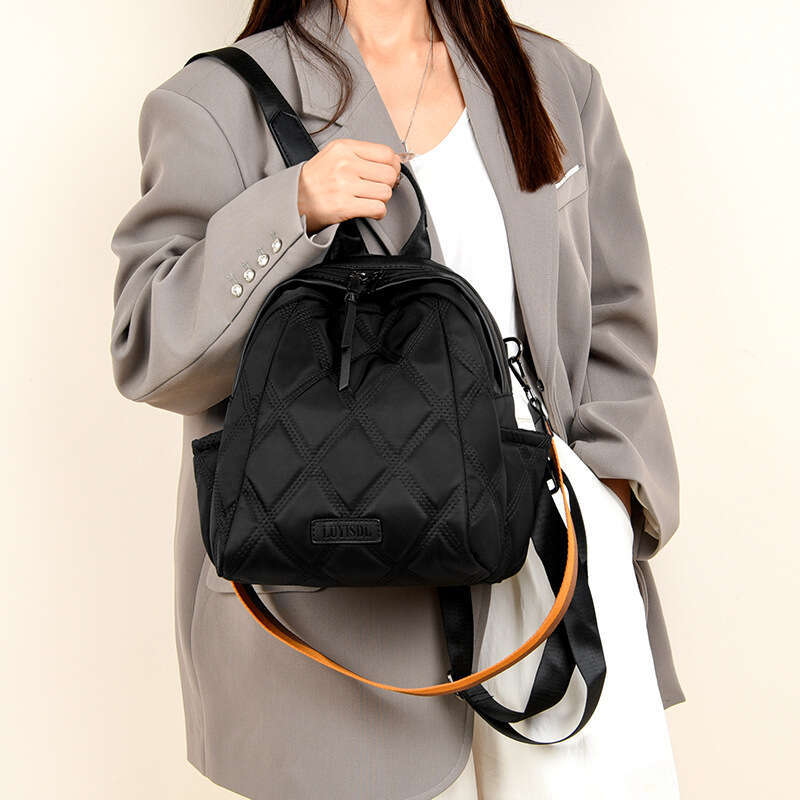 Korean Style Fashion Trendy Stylish Quilted Simple Solid Color Women's Bag New Travel Backpack Trend
