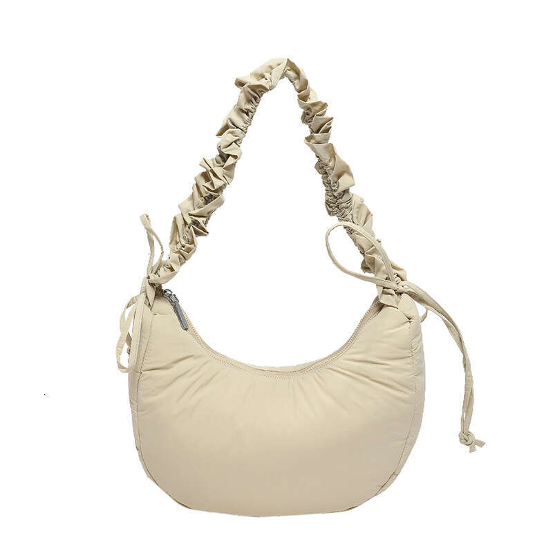 Korean Style Fashion Pleated Dumpling for Women 2025 New Simple Underarm Solid Color Casual Shoulder Crossbody Bag