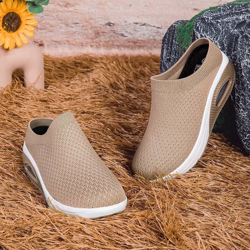 Ddmyoutdoor Platform Tennis Woman Fashion Mesh Lightweight Outdoor Thick Soled Lazy Casual Hiking Versatile Vulcanized Shoes Outdoor Shoes