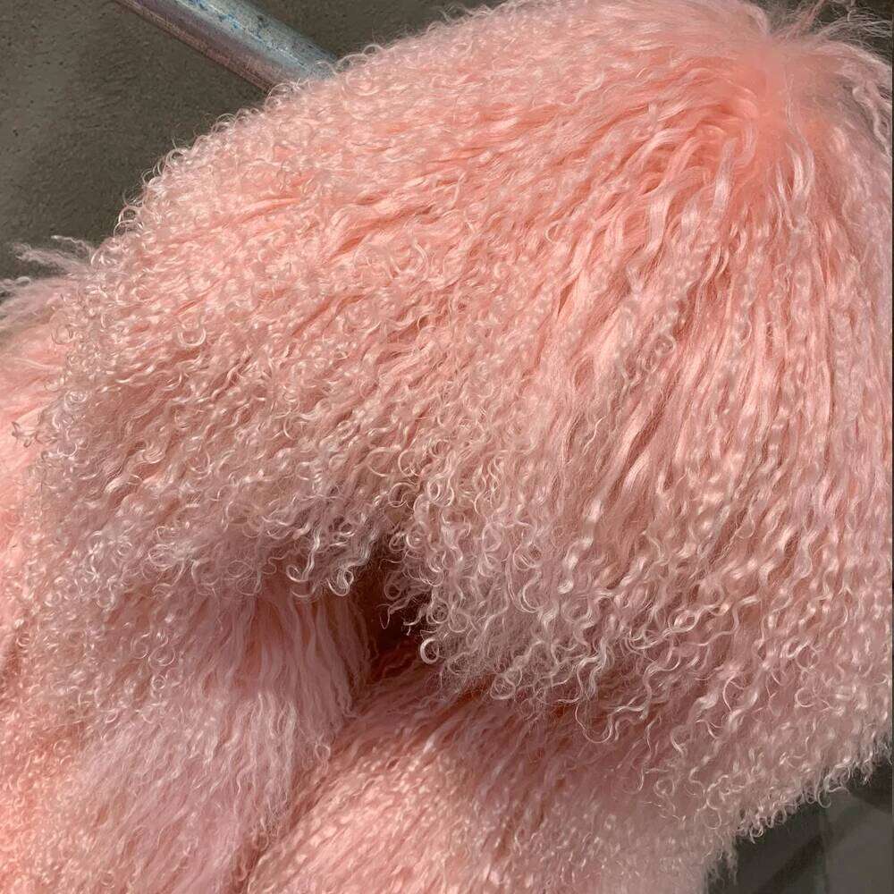 Hooded Sheep Coats Women's Mongolian Coat Warm Winter Natural Fur Cloth 916