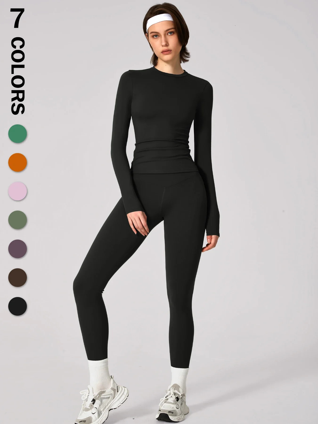 Women Set Sportswear Tracksuit Yoga Suit Sport Clothes Shirt Trousers Long Sleeves Pants 2Pcs Gym Fiess Training Slimming 250606