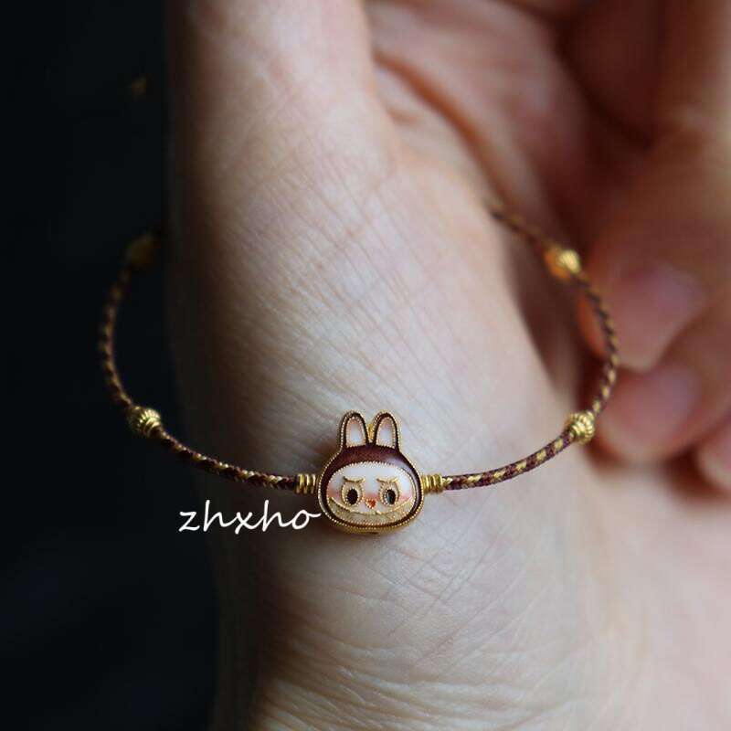 Cute Cartoon Labubu Woven Bracelet Fashion Versatile 2025 New Hand Jewelry Gift for Girlfriend