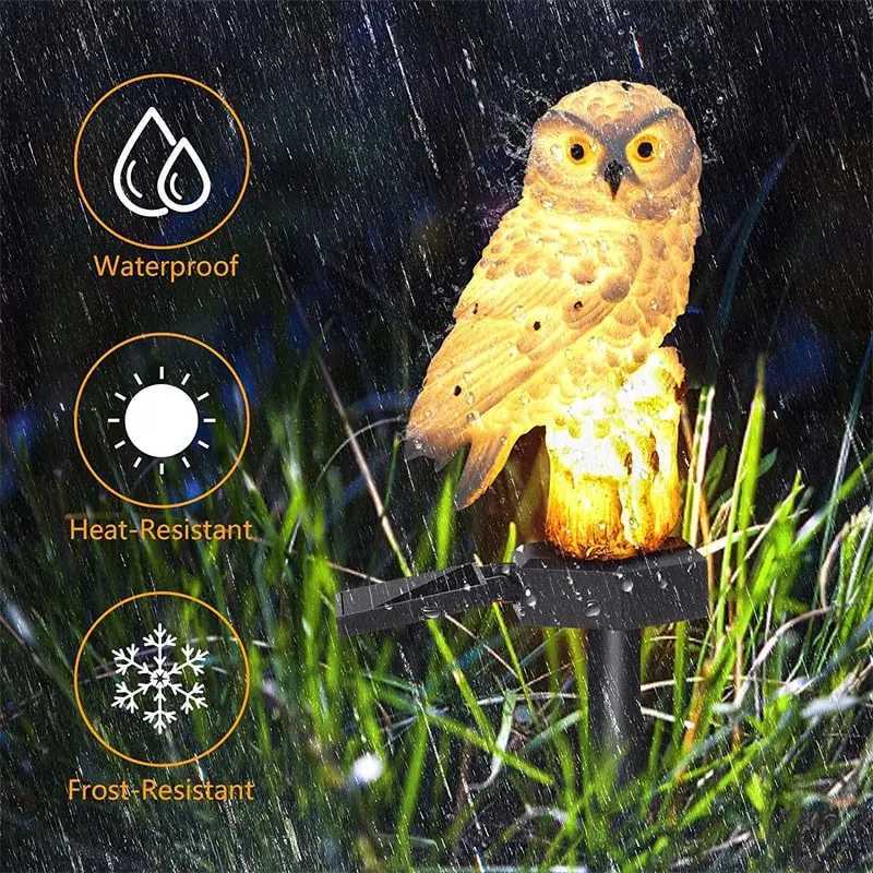 Solar Owl Garden Light Outdoor LED Lawn Lamp for Garden Decoration Waterproof Christmas Lights Outdoor Solar Lamp Post XJ250606