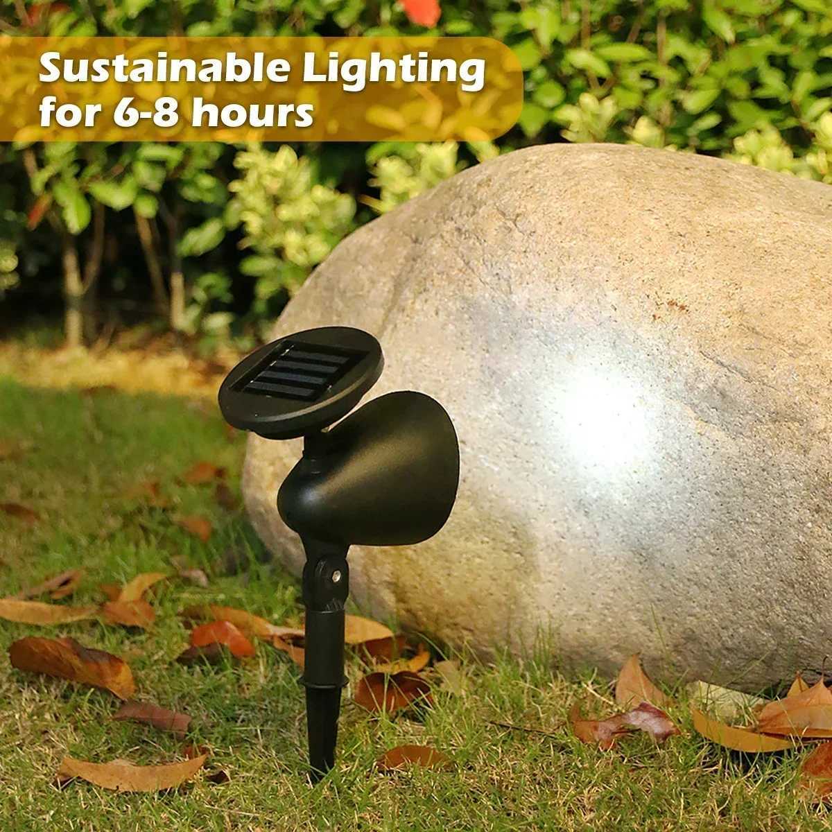 Outdoor LED Solar Spotlight Garden Lights Landscape Decoration IP65 Waterproof for Lawn Courtyard Pathway Tree Separately Lamp XJ250606