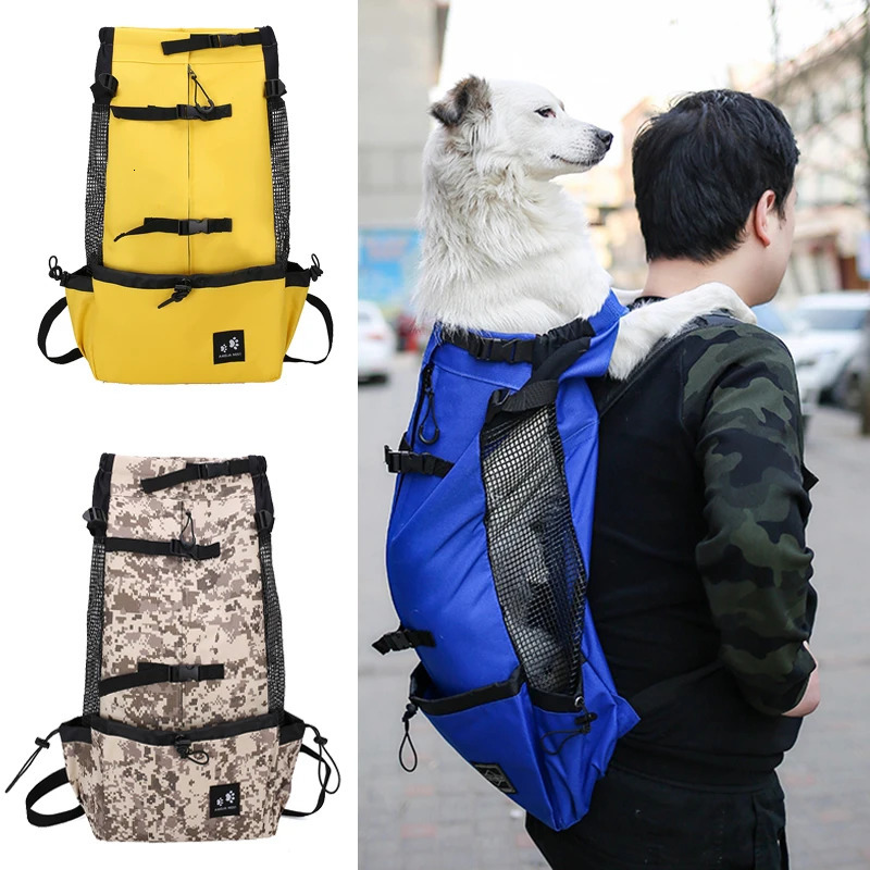 Travel Riding Driving Pet Backpack Carring Supplies for Medium Large Dogs Camouflage Big Dog Bags Samoyed Labrador Corgi 250603