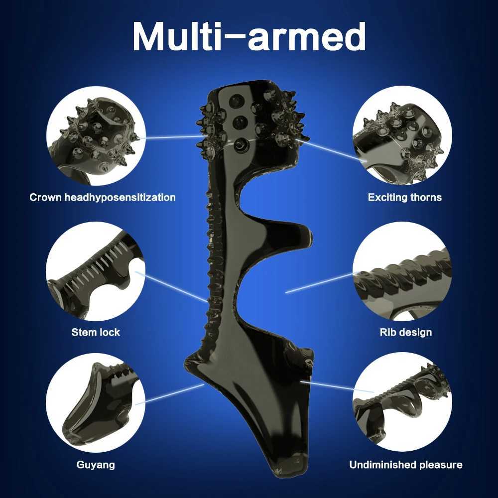 Cock Ring For Men Spike Cock Sex toys For Men Penian Rings Adult Supplies Delayed Ejaculation Linen Nozzle Sleeve For Penis XJ250607