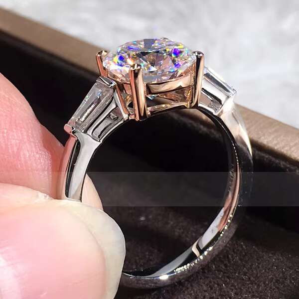 Roomy 9K 14K 18K Rose Red Gold Ring GRA Certificate D VVS1 H A Cut Moissanite Engagement Rings
