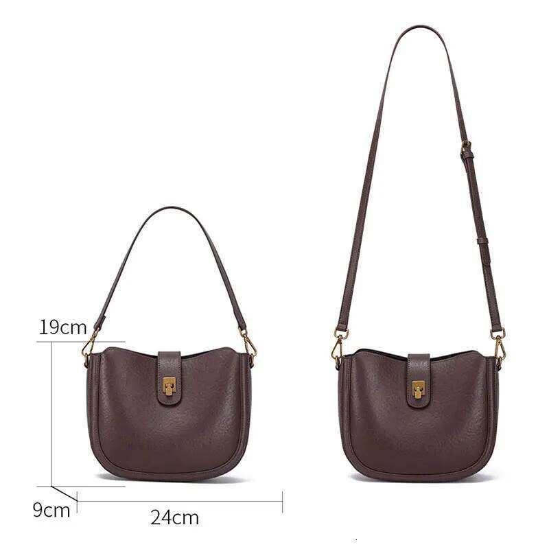 New Cowhide Women Shoulder Bag Designer Retro Genuine Leather Handbags High Quality Women Crossbody Bag