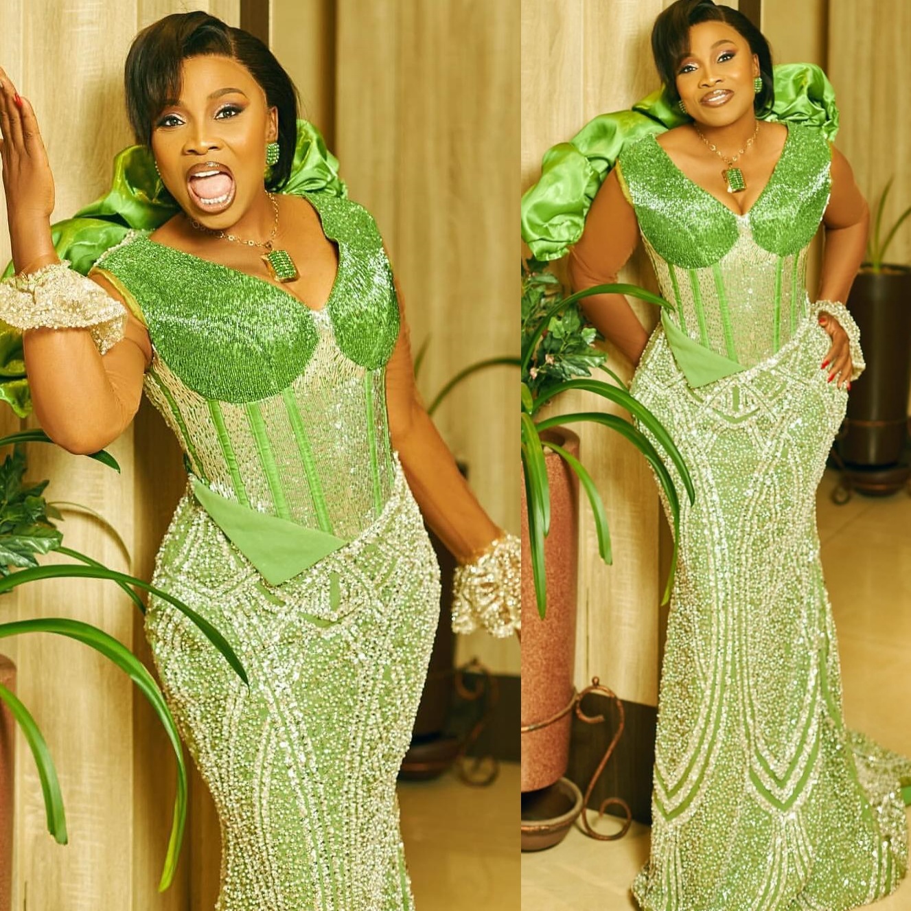 Green Mermaid Prom Dresses 2025 Beaded V-neck Sequined Sparkly Evening Formal Party Second Birthday Engagement Gowns Plus Size Dress For Special Occas