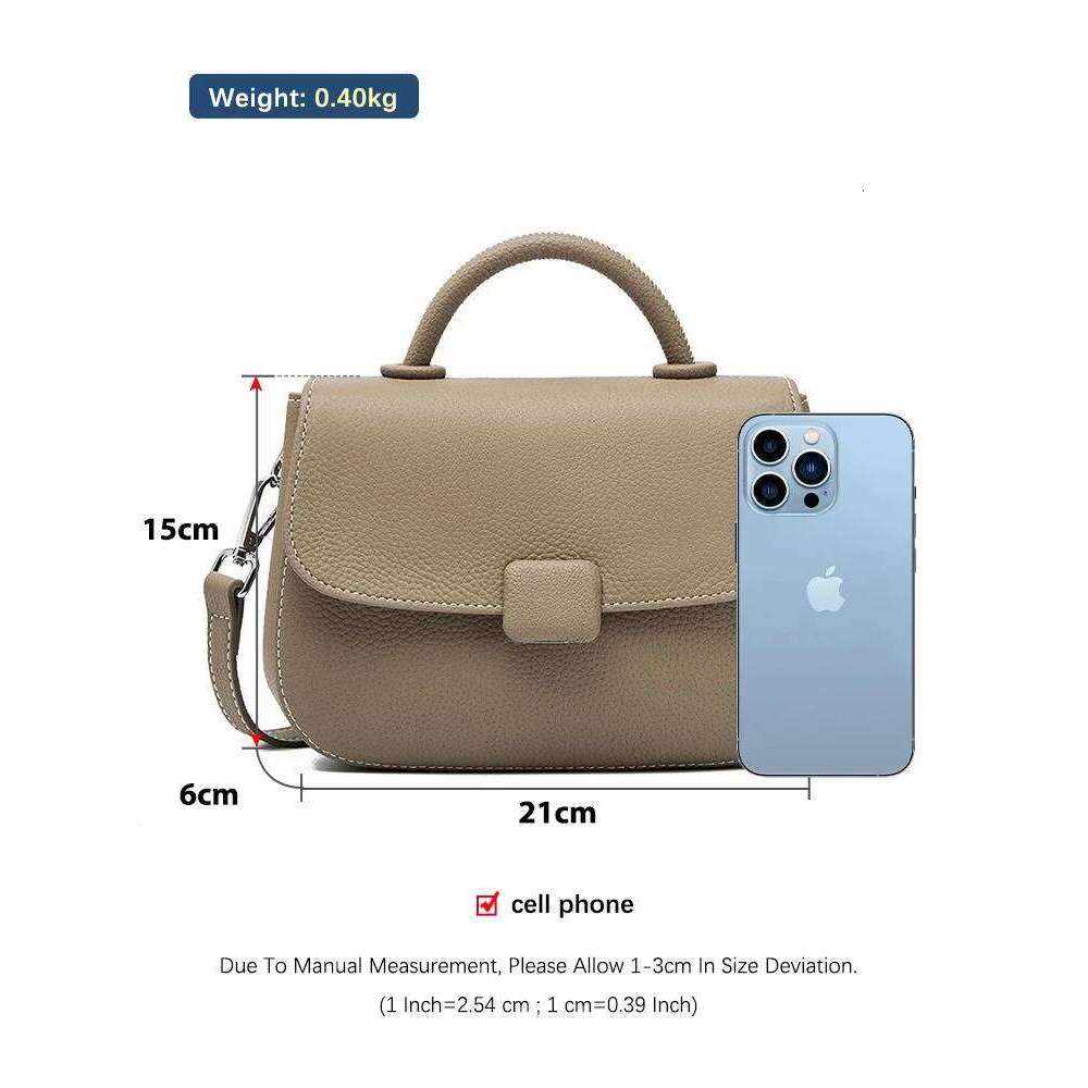 Zency Genuine Leather Simple Top Handle Handbag Women Designer Square Crossbody Satchel Flap Bag For Spring Summer