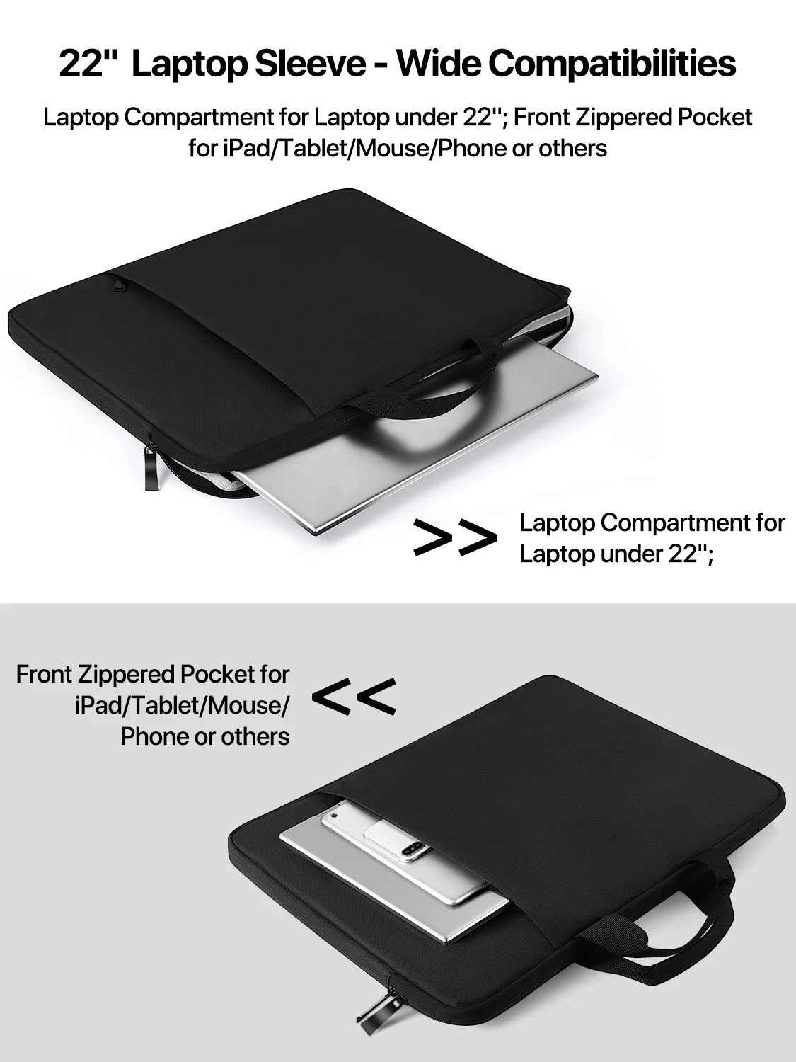 UPERFECT 22 Portable Monitor Case Polyester Laptop Sleeve Protective Computer Cover Carrying Bag Briefcase for 22 inch MAX 22 250603