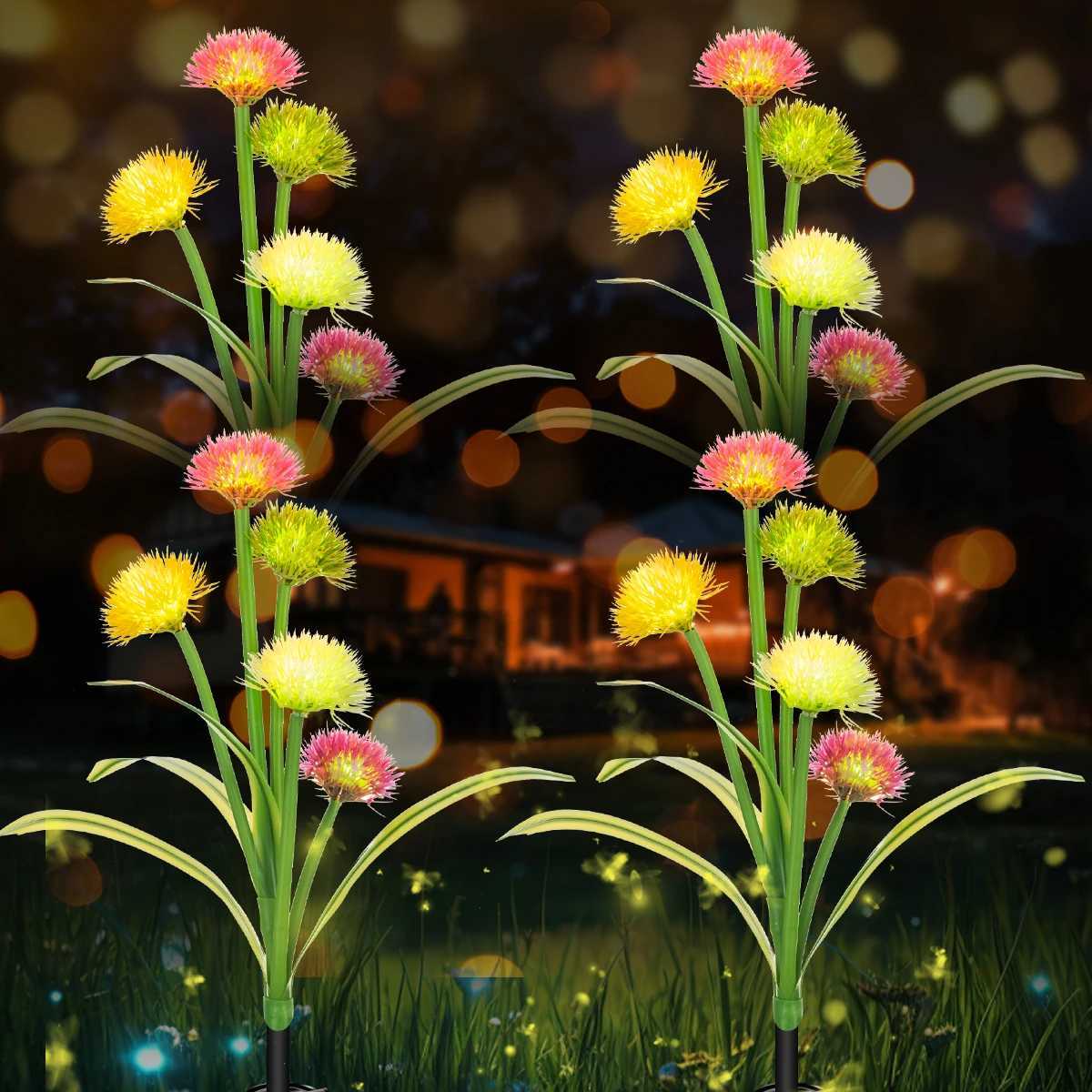 5 Dandelion Solar Garden Lights Outdoor IP65 Waterproof Simulated Flower LED Decorative Courtyard Lawn Decorative Lights XJ250606