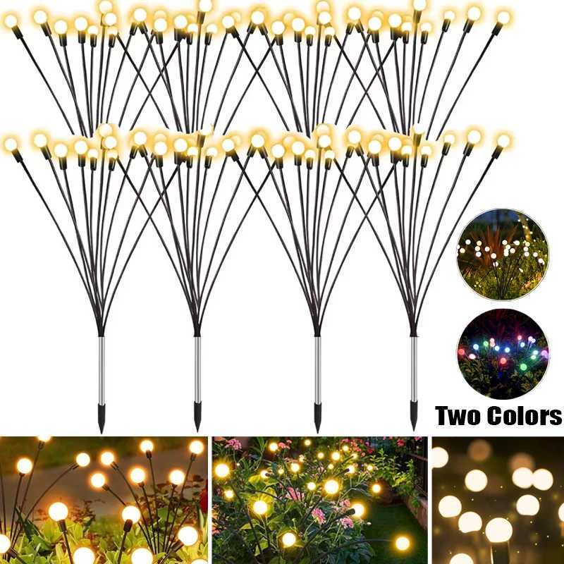 Outdoor Lights Solar Garden Lamp LED Firefly Ground Plug Lamp IP65 Waterproof for Landscape Courtyard Holiday Light Decoration XJ250606