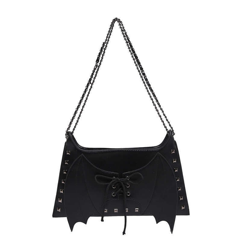 New Style Unique Underarm for Women Dark Punk Bat Shoulder Fashion Trend Chain Handheld Crossbody Bag