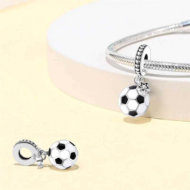 Passionate 925 Silver Dumbbell Badminton Soccer Sport Charms Beads Fit Pandach 925 Original Bracelet DIY Jewelry Graduation Gift XJ250607
