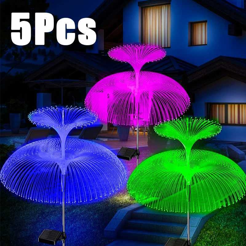 Solar Double Jellyfish Pathway Lights LED Garden Decor Stake Light Waterproof Outdoor Yard Lawn Patio Solar Lawn Lamp XJ250606