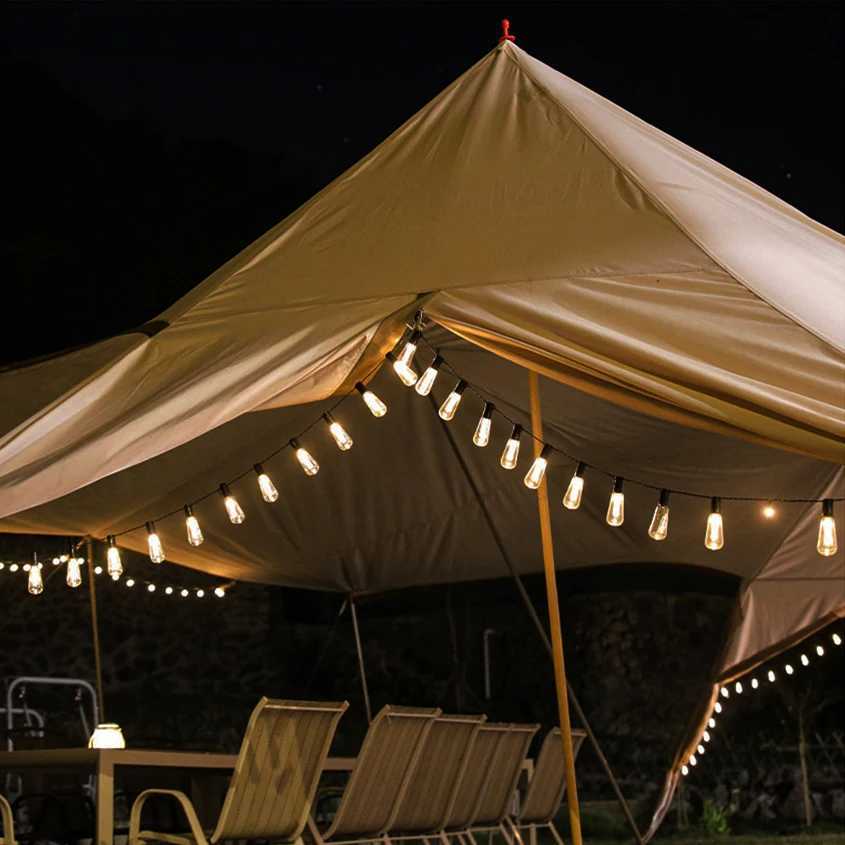 Outdoor Solar String Lights LED IP65 Waterproof Edison Bulb Retro Vintage Christmas Garland Garden Party Decoration Fairy Lamp XJ250606