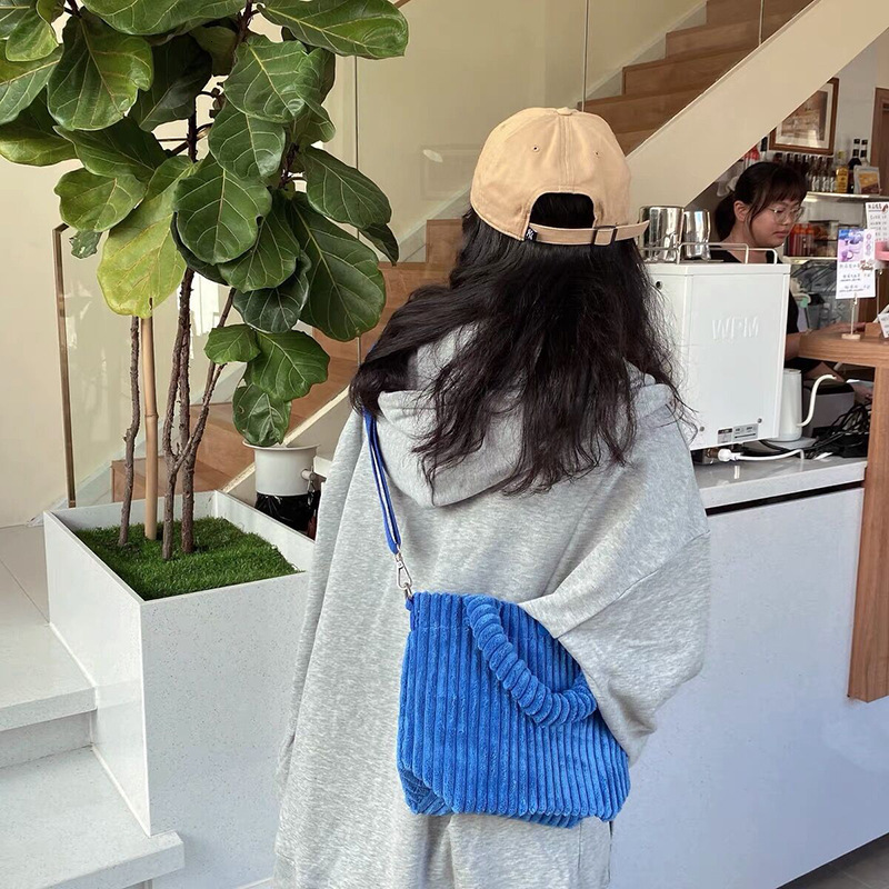 designer Niche Corduroy Bucket Bag 2021 New Autumn Winter Plush Crossbody Small Bag Cute Furry Handbag Tote Bag