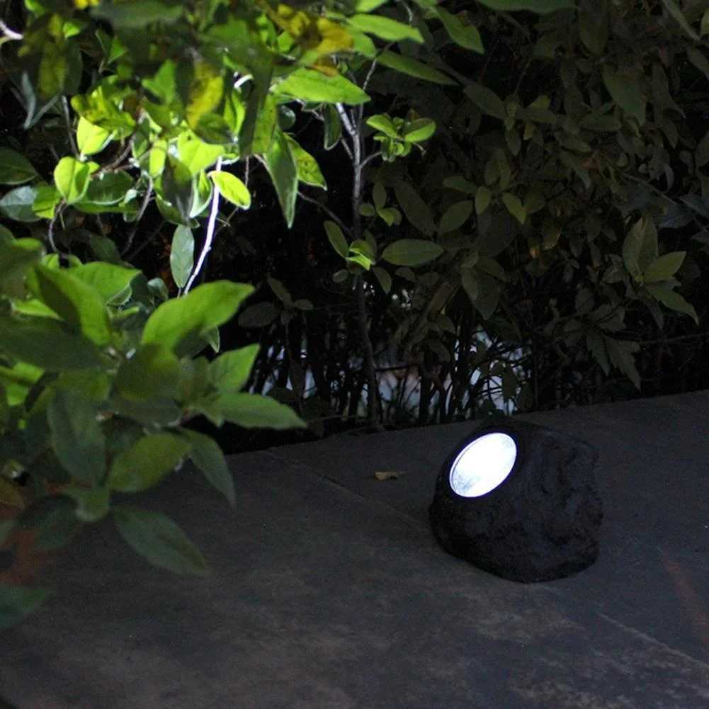 5W Solar Powered Light Simulation Stone Lights Spotlight Decoration Cold White IP65 Waterproof for Outdoor Garden Lawn Lamps XJ250606