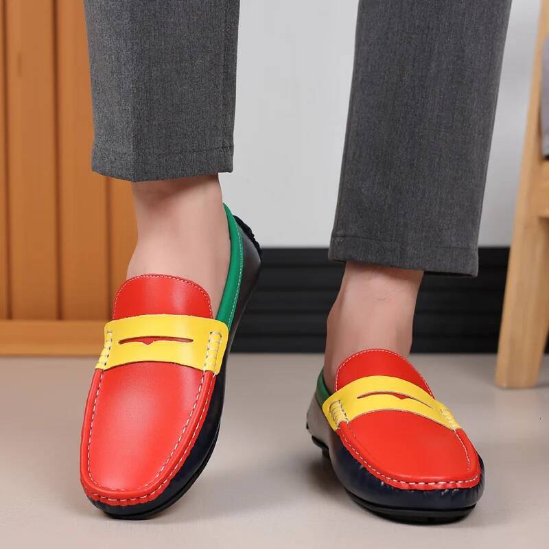 Ddmyoutdoor MAEDEF Casual Outdoor Loafers Mens Classic Handmade Leather Man Shoe High Quality Flats Anti Slip Comfortable Men S Shoes Outdoor Shoes