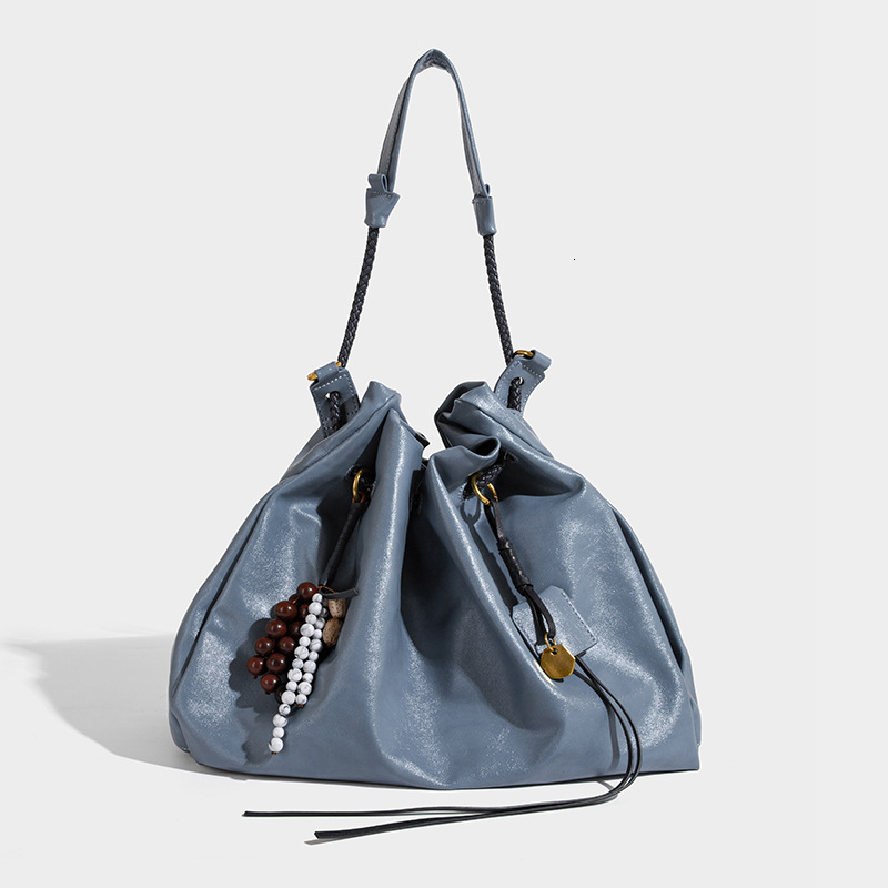 Free Shipping 2025 Summer New Fashion Luxury Versatile Designer Bags Handbag Niche Drawstring Design Bucket Bag High-end Single Shoulder Tote Bag