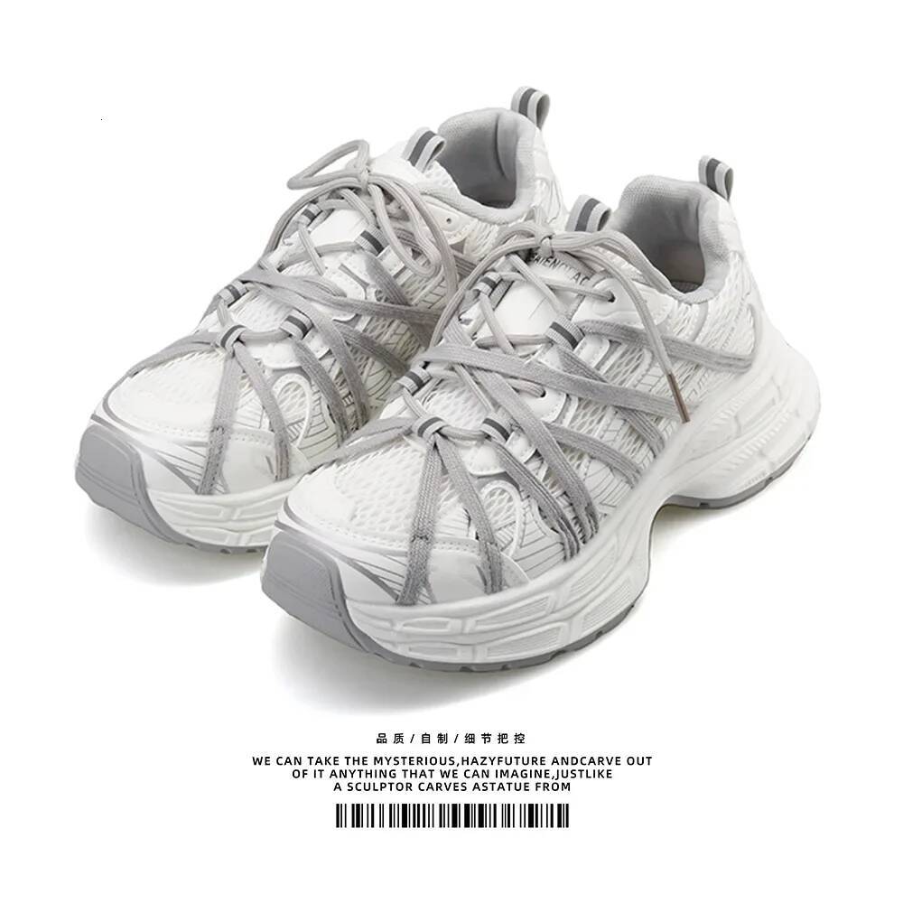 Ddmyoutdoor Men S New Trend Fashion Sneakers Breathable Comfortable Thick Sole Retro Lightweight Sports Lace Up Running Shoes Outdoor Shoes