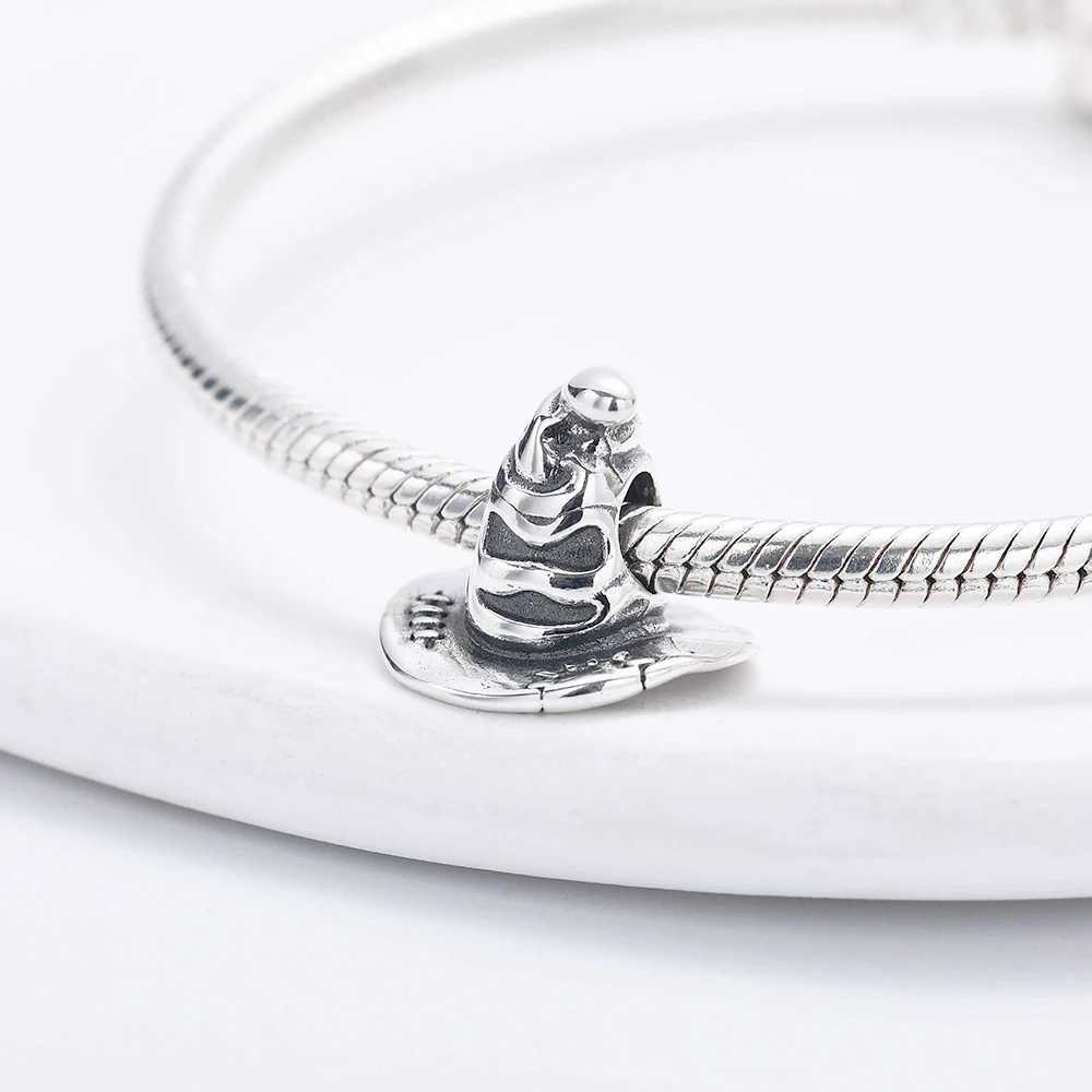 S925 Silver Miniso Academy of Magic Beads Train Hat Castle Charms Fit Original Bracelet Women DIY Pendant Jewelry Accessories XJ250607